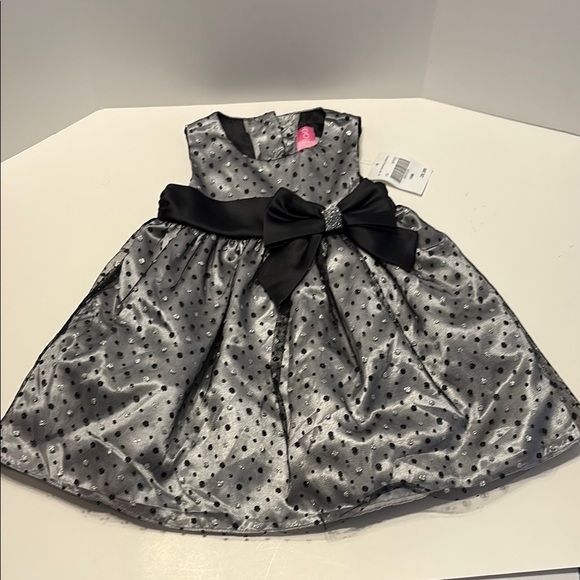 Good Lad Silver and Black Polka Dot Dress - Picture 1 of 6